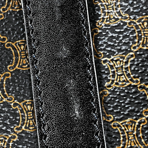 Celine Macadam Pattern Mini Canvas Handbag Black Brown - Picture 4 of 6